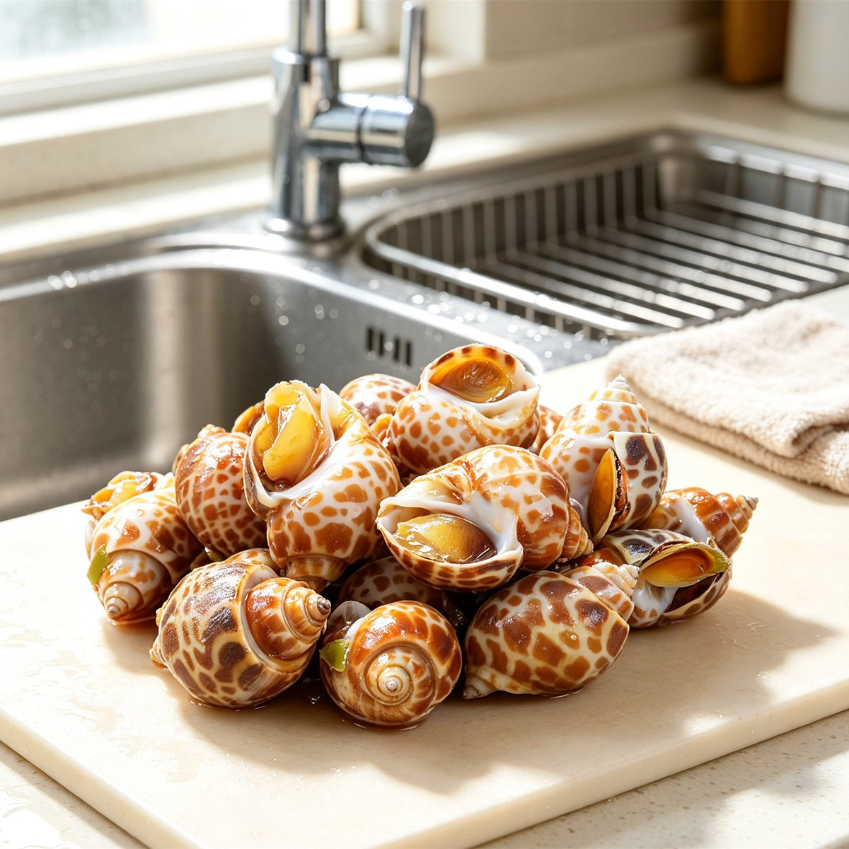 Fresh Spotted Babylon Sea Snails